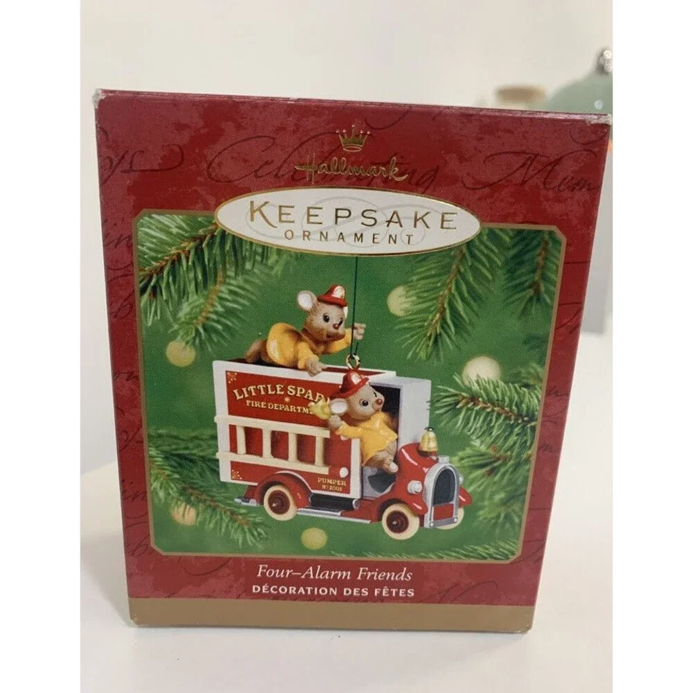 Hallmark Keepsake Ornament Four-Alarm Friends 2001 Christmas Mice Mouse